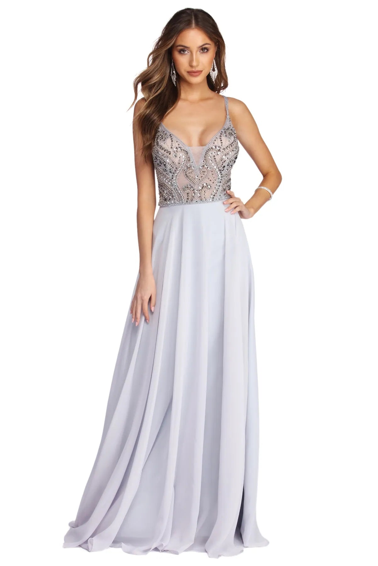 Can't Miss Riley Formal Beaded Chiffon Dress