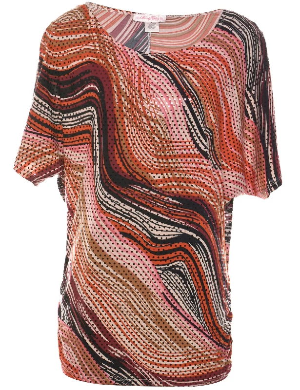 Markdown Madness Abstract Print Evening Top - M