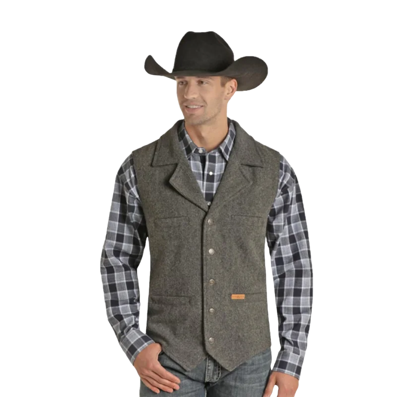Big Discounts Panhandle® Men's Button Down Solid Montana Charcoal Vest 98-1176-02