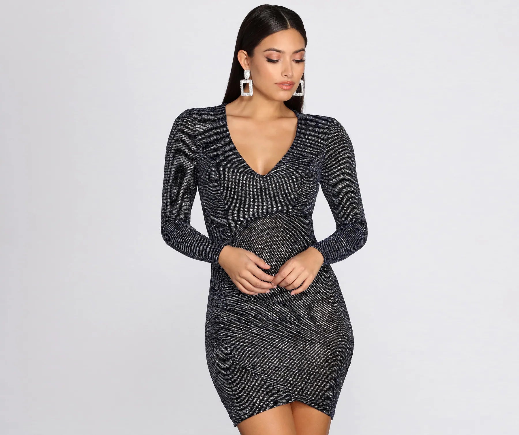 YEAR-End Sale That Glam Life Glitter Wrap Dress