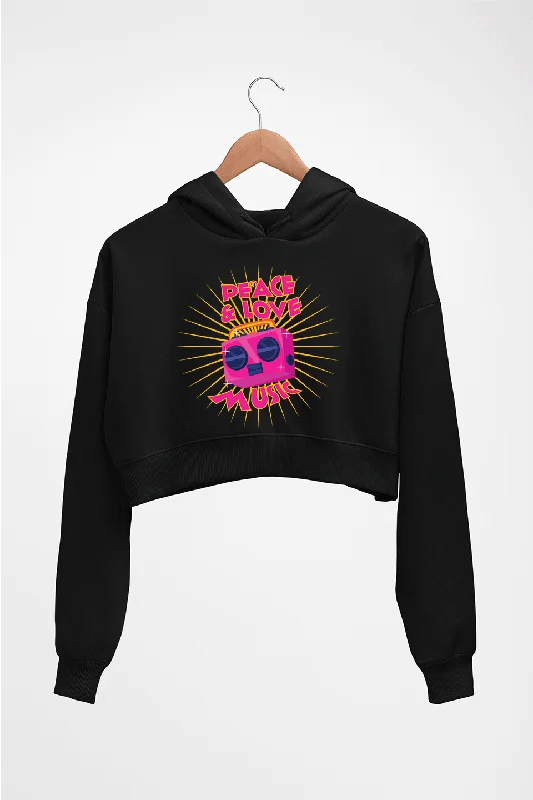 Massive Deals Psychedelic Music Peace Love Crop HOODIE FOR WOMEN