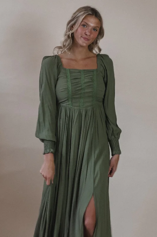 Clearance Items Grace Olive Maxi Dress