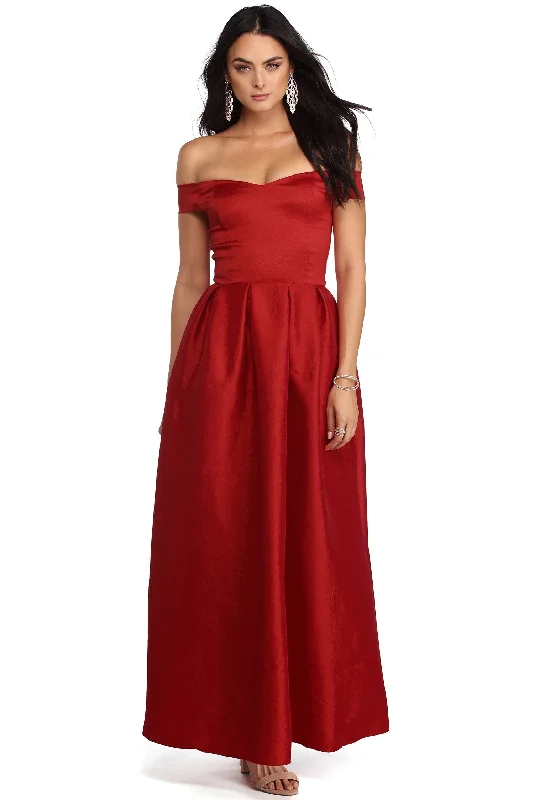 Warehouse Sale Lucia Off The Shoulder Taffeta Ballgown