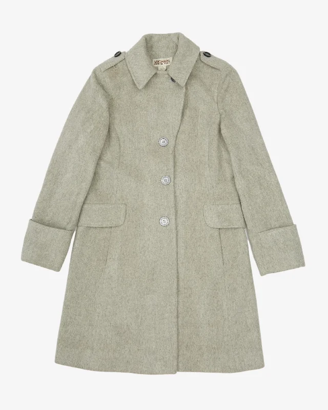 Last Chance Michael Kors Grey Wool Overcoat - XS / S