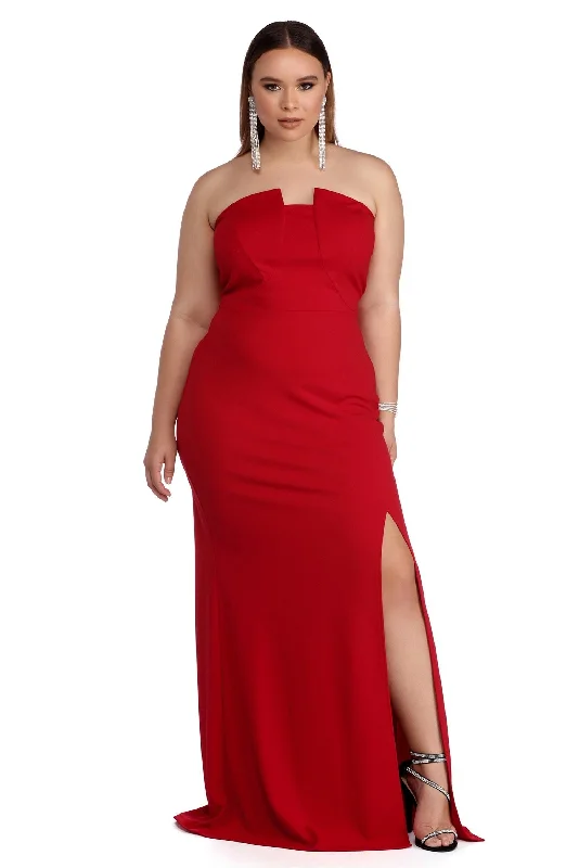 Unmissable Offer Plus Katlyn Strapless Crepe Dress