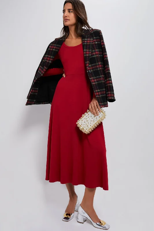 Savings Bonanza Red Long Sleeve Sara Maxi Dress