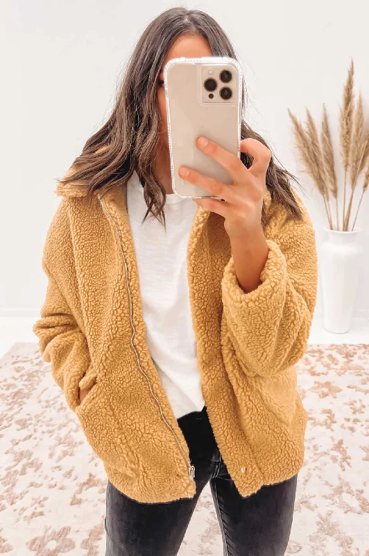 Hot Deal Farrah Teddy Jacket Tan