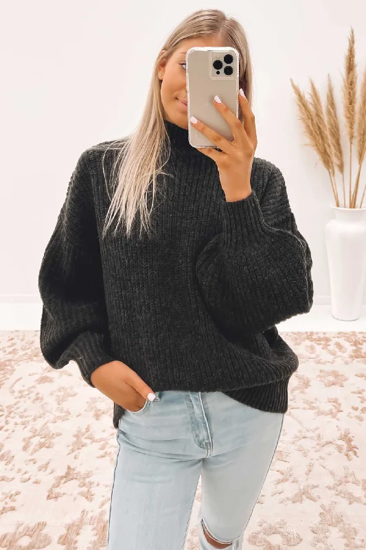 Incredible Offers Lakewood Oversized Knit Charcoal