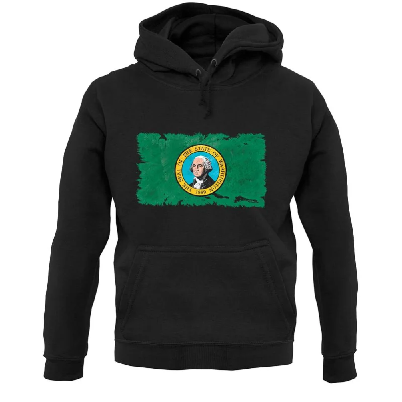 Final Clearance Washington Grunge Style Flag Unisex Hoodie