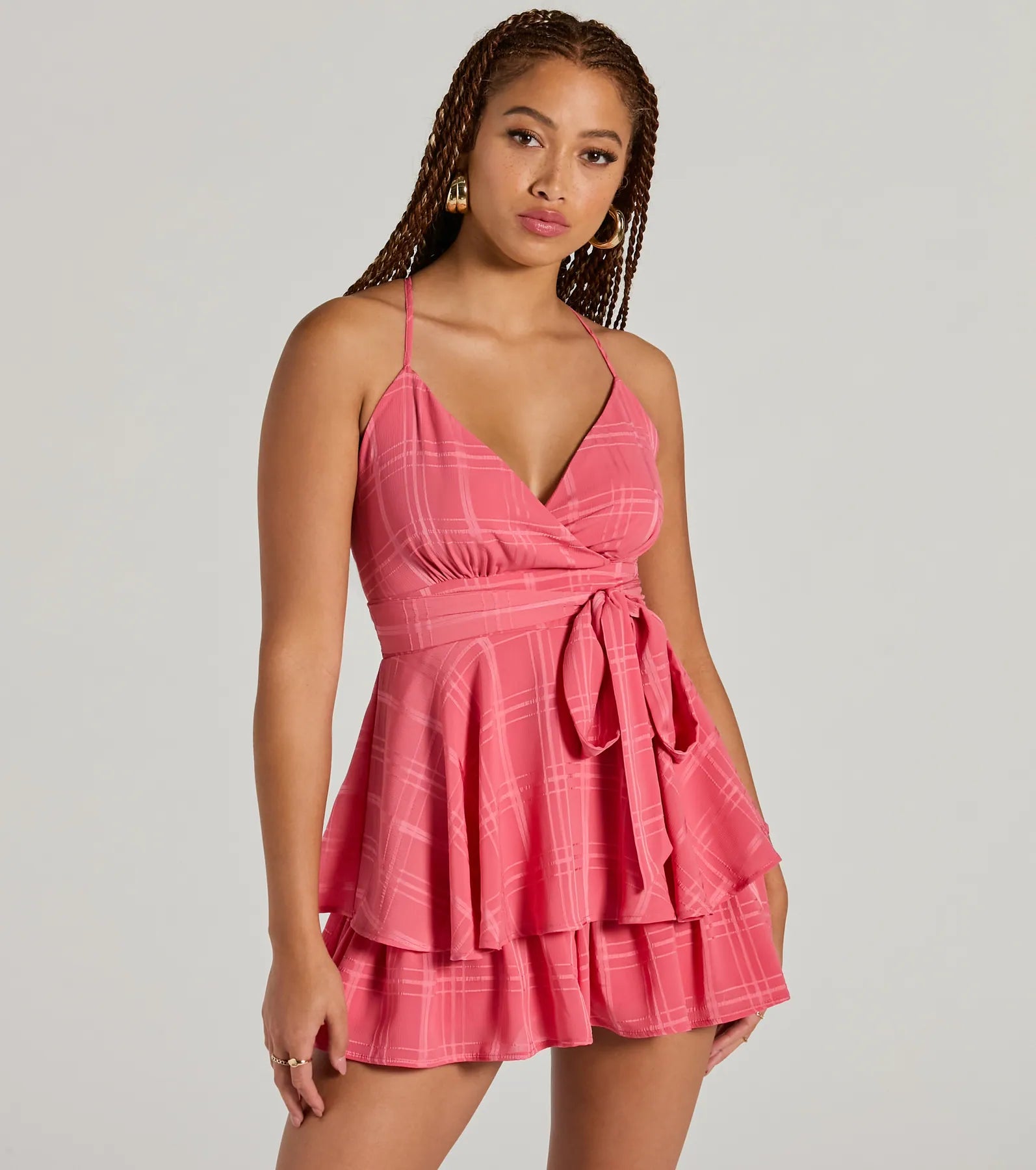 Lowest Price Meant To Be Surplice V-Neck Strappy Chiffon Romper