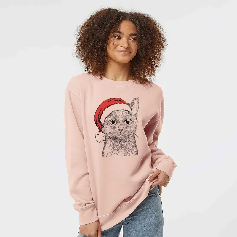 YEAR-End Clearance Santa Shadow the Black Cat - Unisex Pigment Dyed Crew Sweatshirt