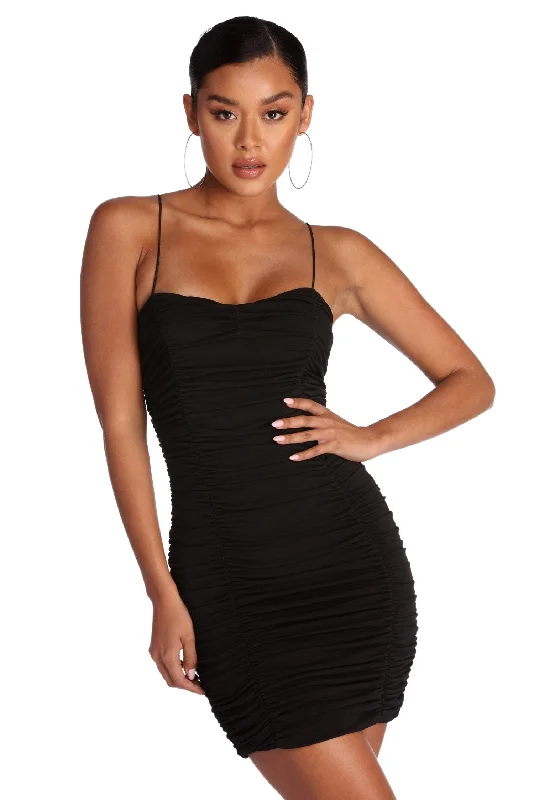 Incredible Offers Ruched And Ready Mini Dress