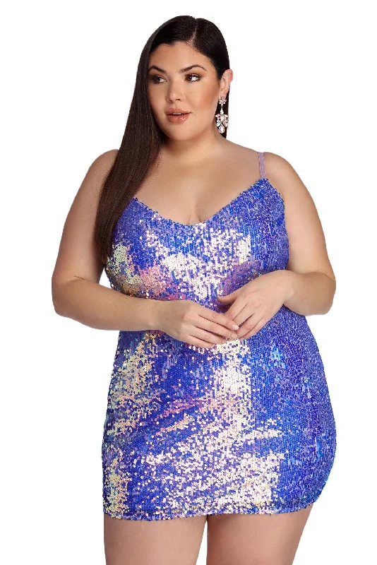 Season Finale Sale Plus Sequin Glam Mini Dress