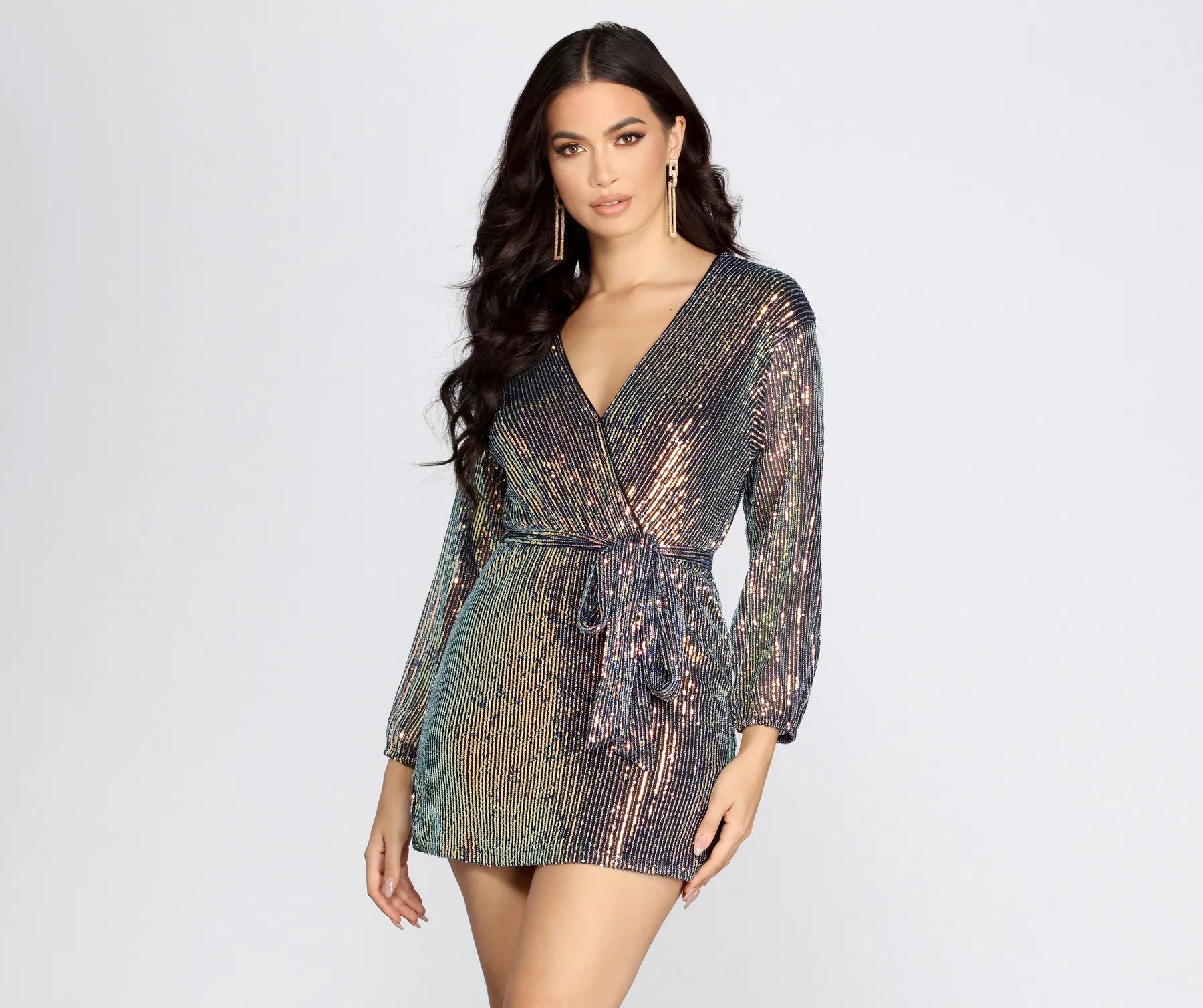 Today’s Special Sequin Dreams Wrap Mini Dress