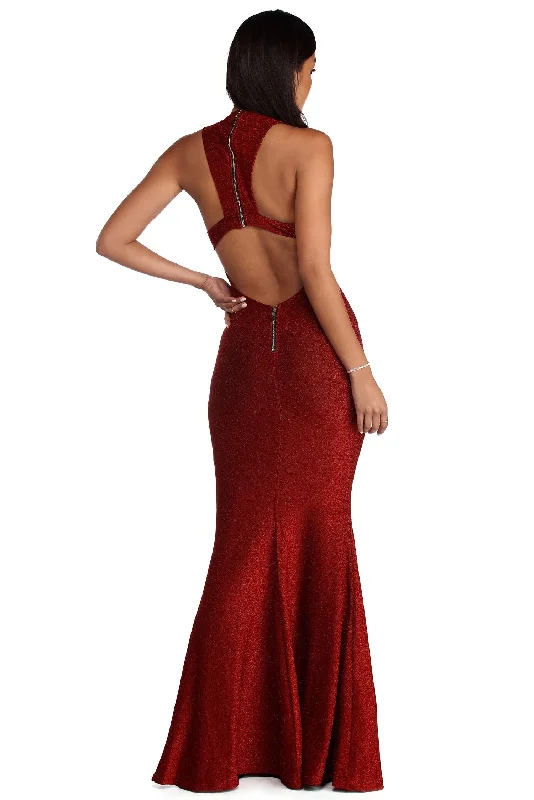 Midnight Madness Jessica Glitter Open Back Dress