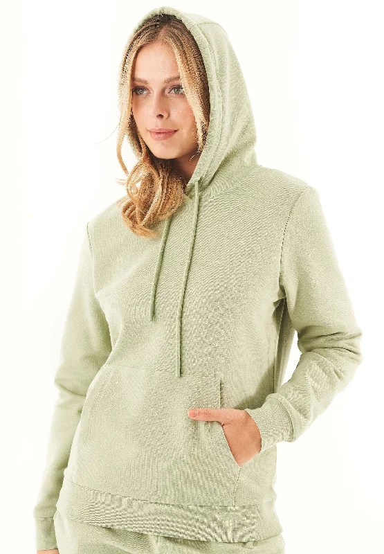 Final Markdown Haree Soft Touch Organic Cotton Hoodie Sage Green