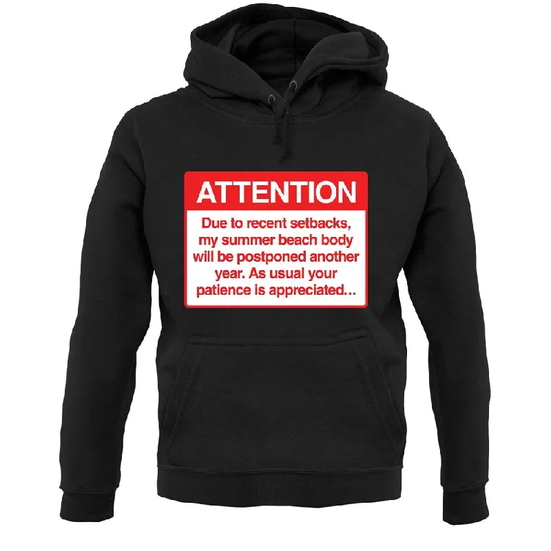Limited Edition Summer Body Postponed Unisex Hoodie