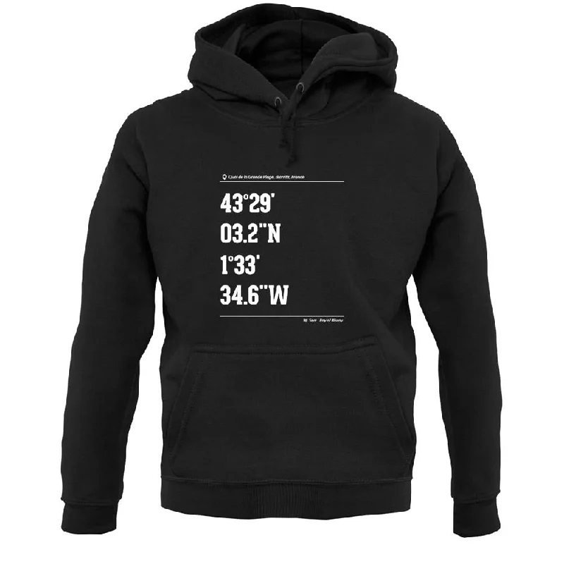 Amazing Deals Surfing Coordinates Biarritz Unisex Hoodie