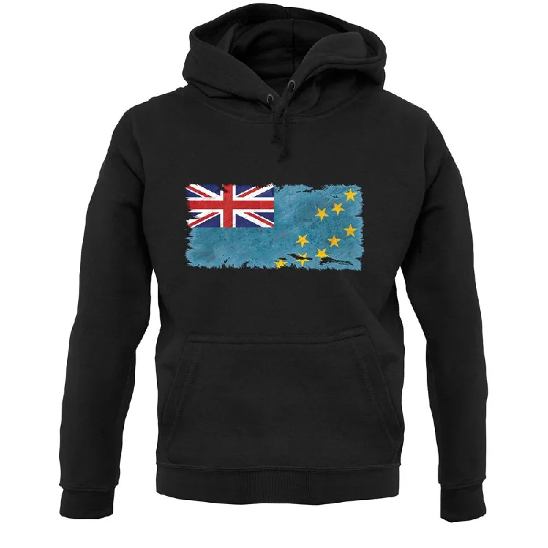 Stock Clearance Tuvalu Grunge Style Flag Unisex Hoodie