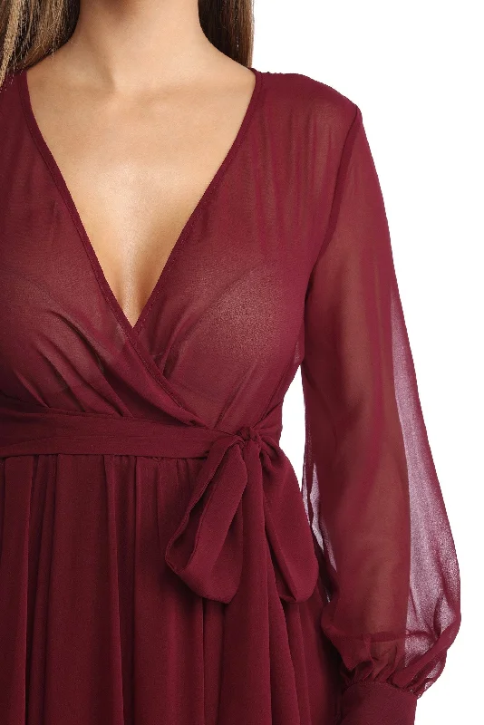 Super Deal Emilia Chiffon Wrap Dress