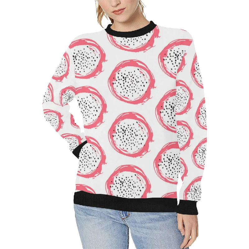 Unbeatable Prices Hand drawn dragon fruit Women's Crew Neck Sweatshirt