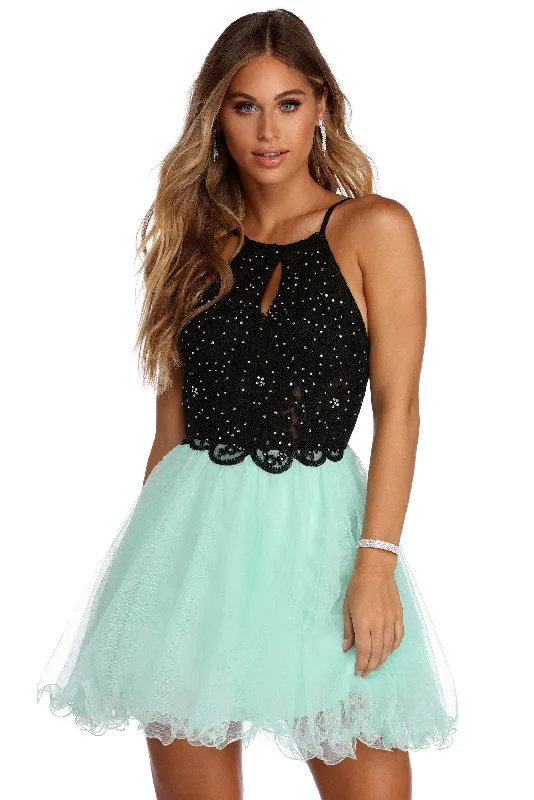 Special Discount Norah Formal Rhinestone Tulle Dress