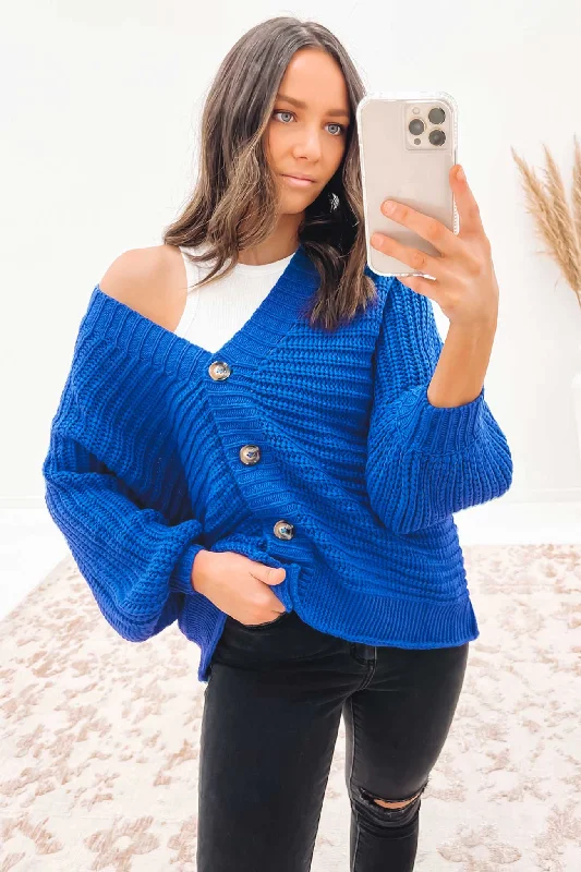 Year-End Sale Perry Cardigan Cobalt Blue