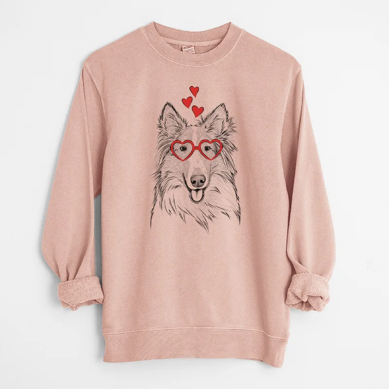 Valentine Conrad the Rough Collie - Unisex Pigment Dyed Crew Sweatshirt