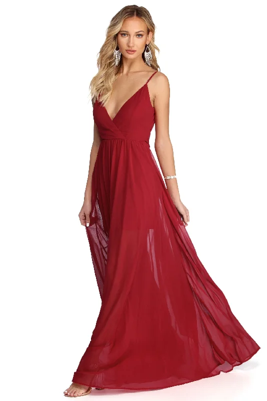 Steals and Deals Alina Formal Sleeveless Chiffon Dress