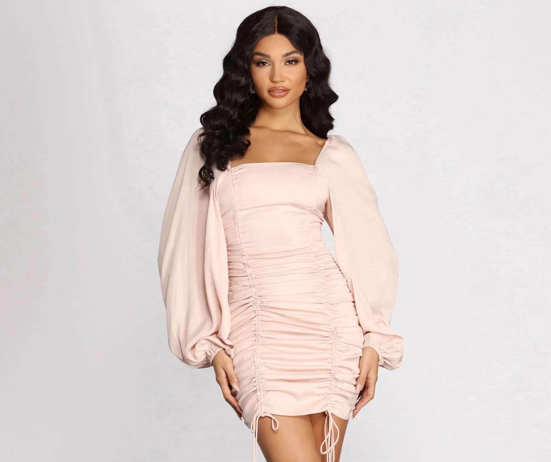 Bargain Blast Ready Or Not Ruched Mini Dress