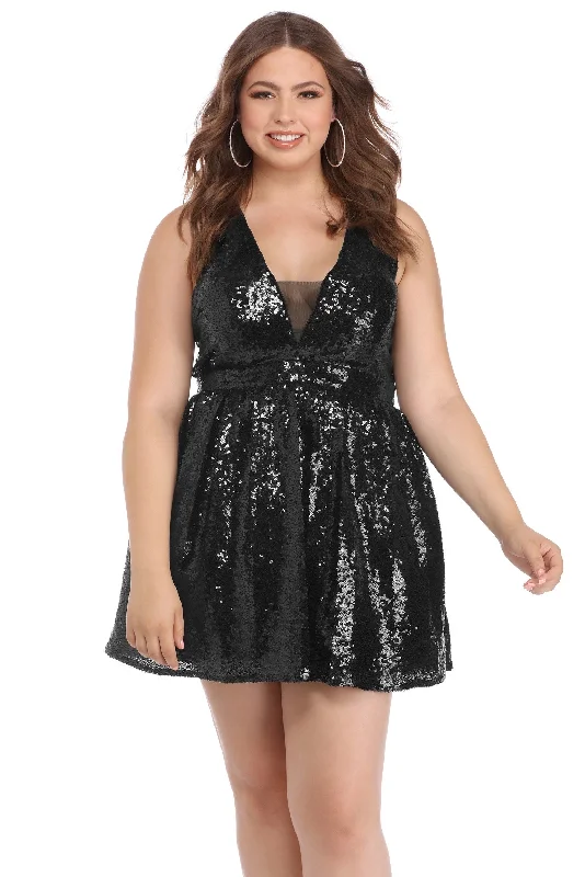 Daily Deals Plus Steph Sequin Party Dress