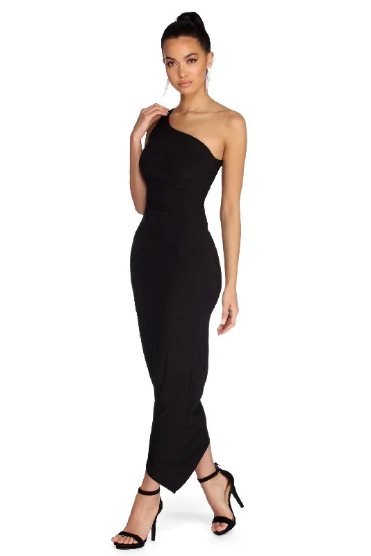 Stock Clearance Selena Formal One Shoulder Ruched Dress