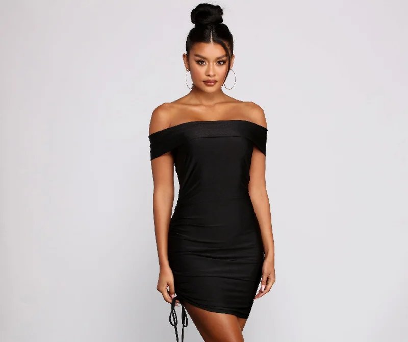 Lookin' Luxe Off The Shoulder Mini Dress