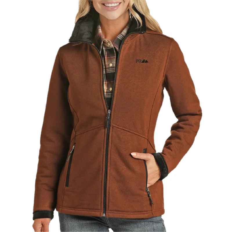 YEAR-End Sale Panhandle® Ladies Heather Knit Rust Zip Up Jacket PRWO92RZYD-90