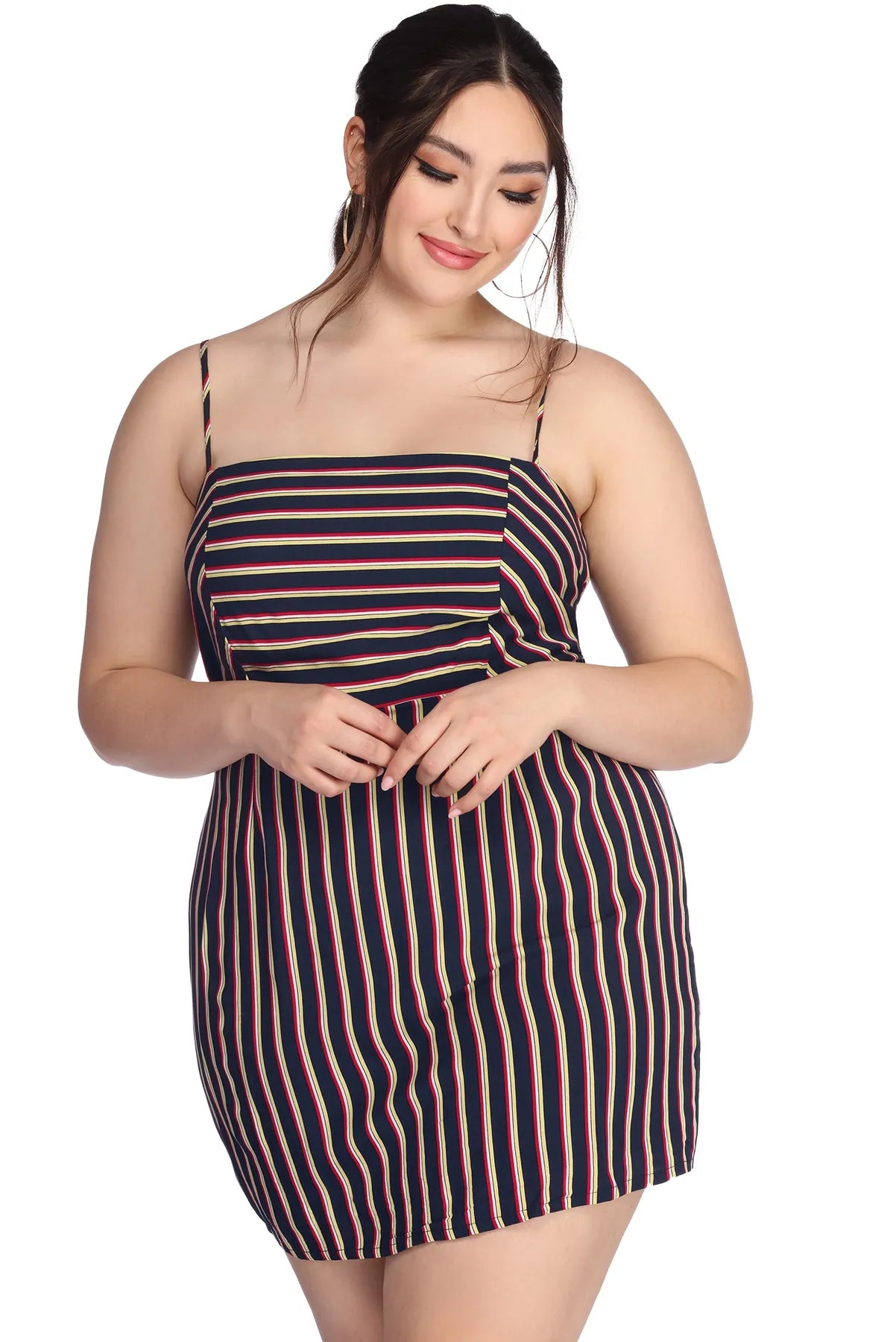 Can't Be Beat Plus Striped In Style Dress