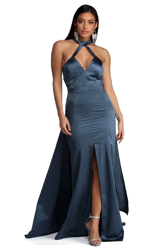Unmissable Offer Chloe Caged Long Satin Dress