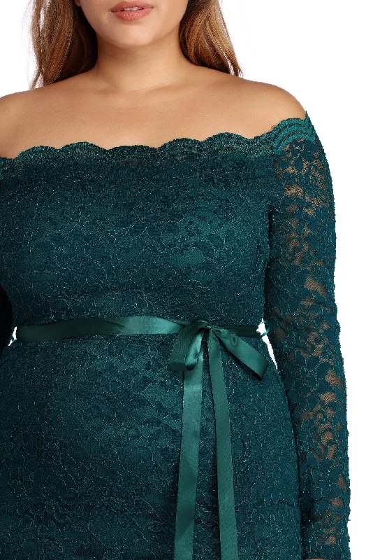 Reduced Prices Plus Kaydence Scalloped Lace Dress
