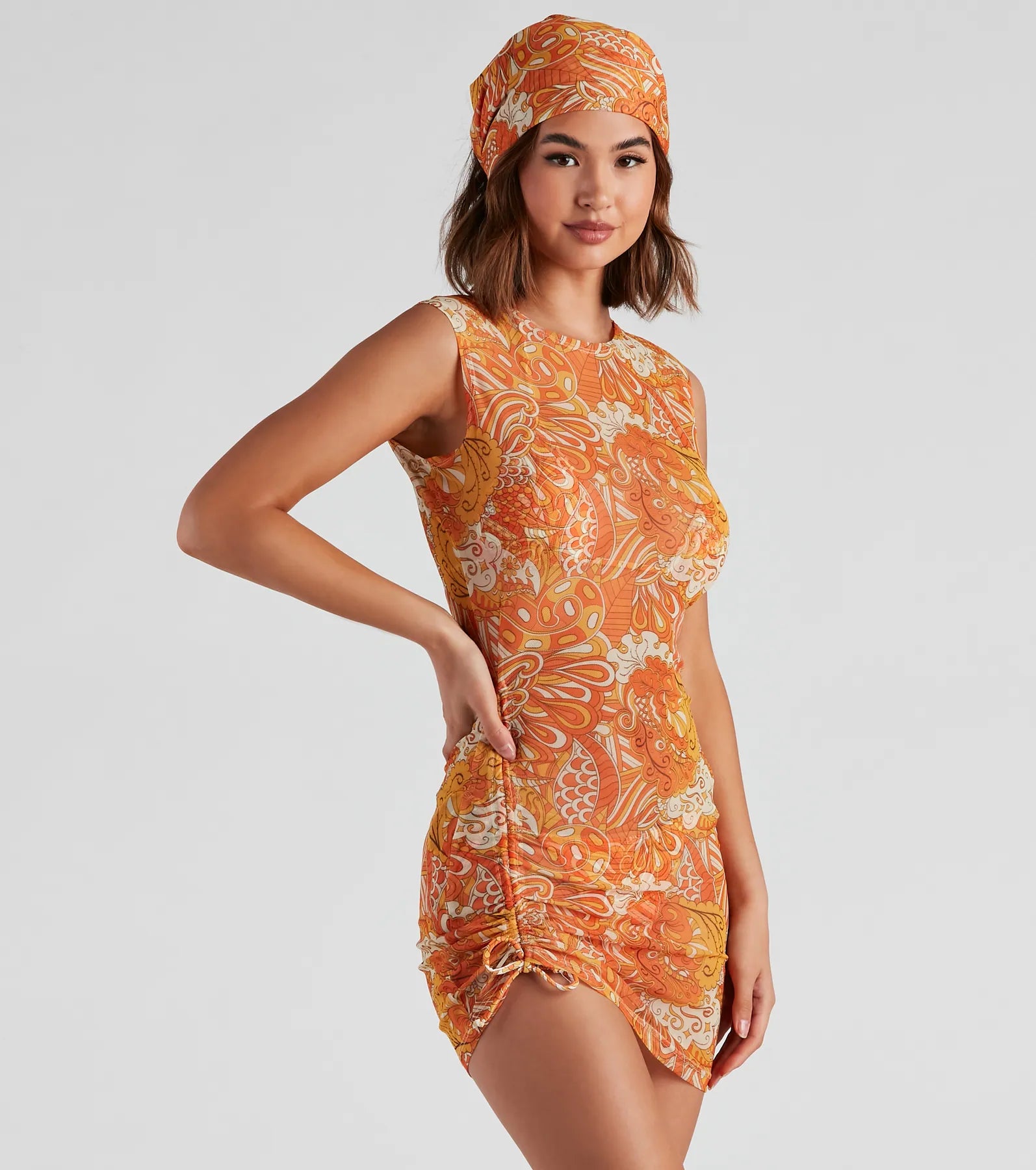 Discount Extravaganza Retro Getaway Mesh Mini Dress