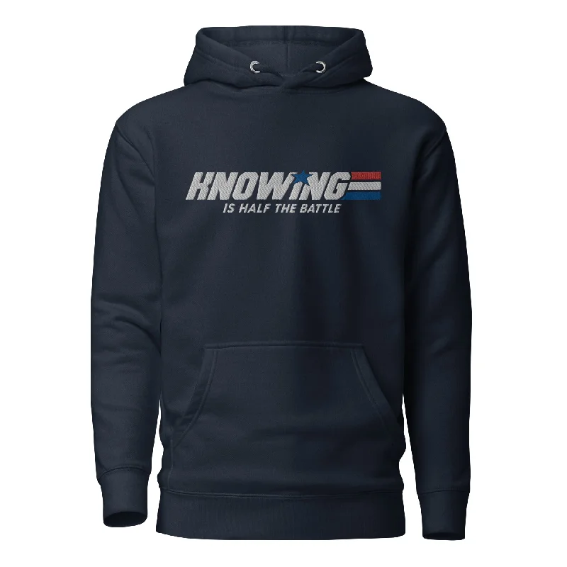 Knowing Is Half the Battle Embroidered Unisex Hoodie