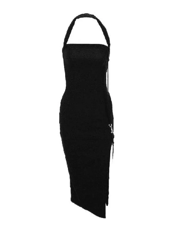 Super Sale Split Halter Maxi Dress