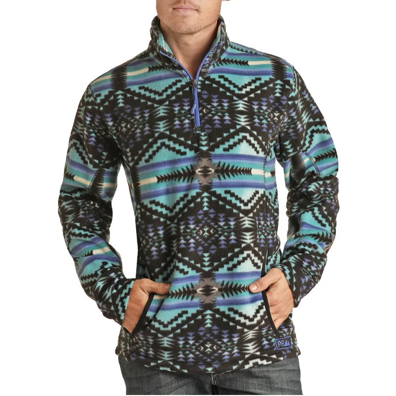 Reduced Prices Powder River By Panhandle® Men's Aztec Black Fleece Pullover PRMO91RZXV-01