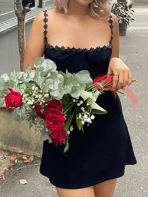 Super Bargain Floral Embellished Strap Mini Dress
