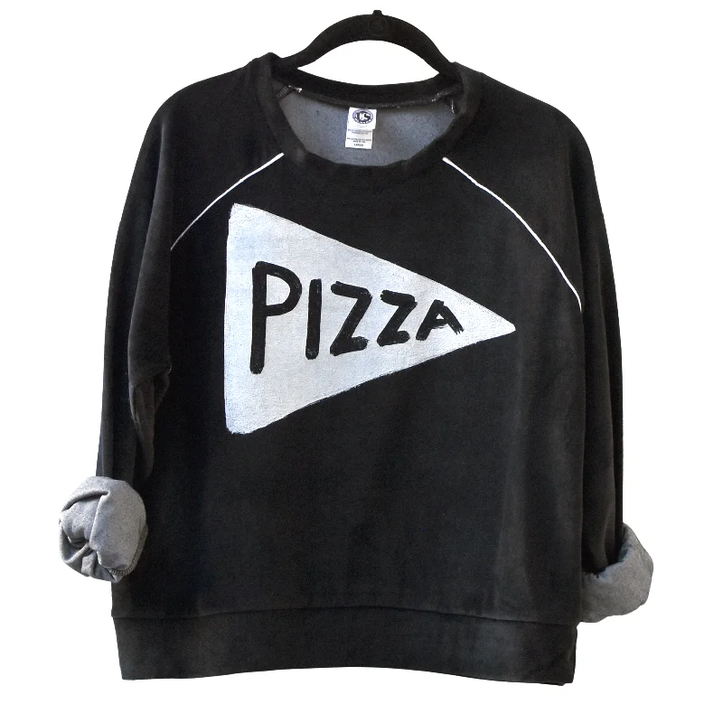 Ladies Velour Pizza Lover Retro Sweatshirt