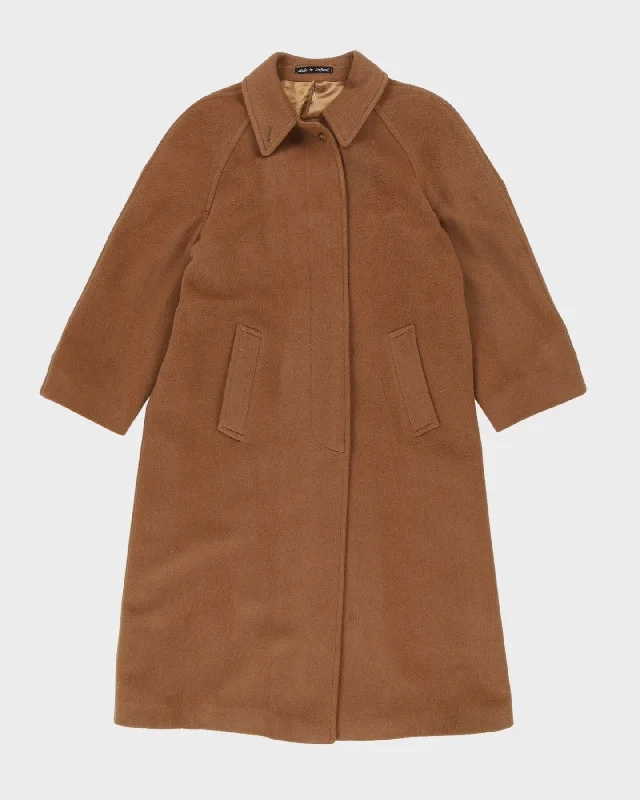 New Markdowns Burberrys' Brown Cashmere Blend Overcoat - M