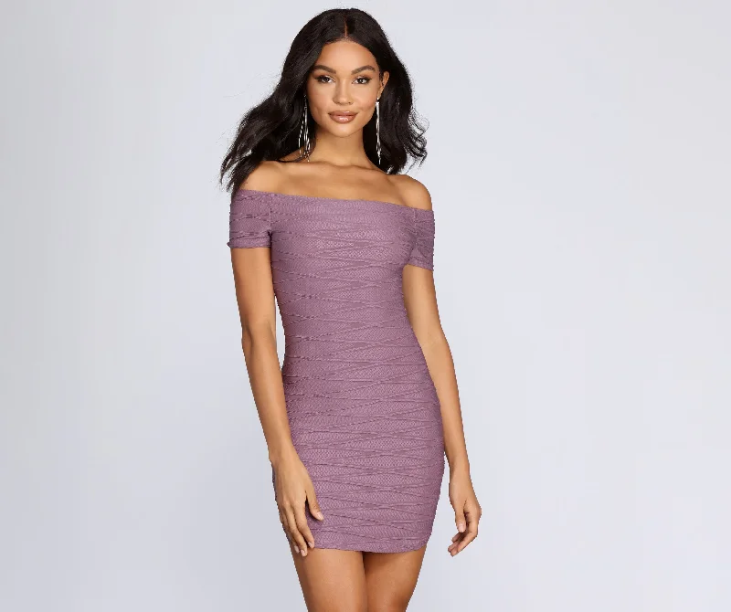 Fantastic Deals Totally Textured Off Shoulder Dress