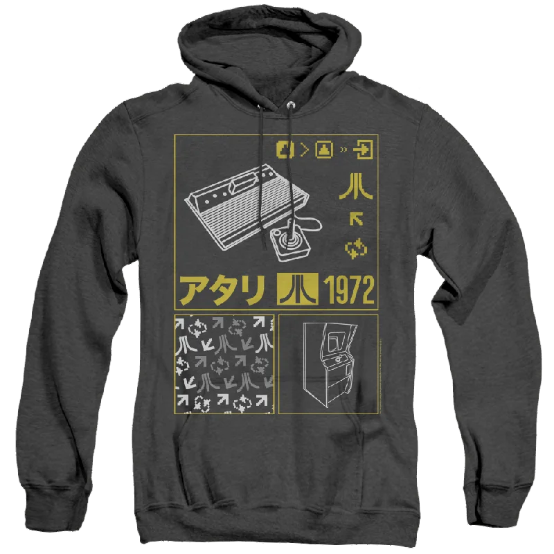 Value Deals Atari Kanji Squares - Heather Pullover Hoodie