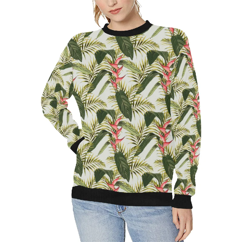 Don't Wait heliconia pattern Women's Crew Neck Sweatshirt
