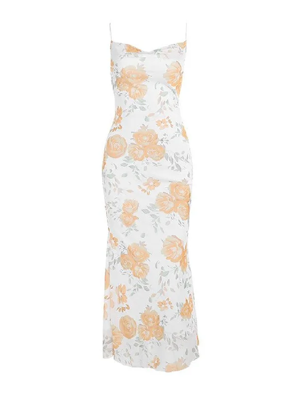 Discount Mania Mesh Print Cami Maxi Dress