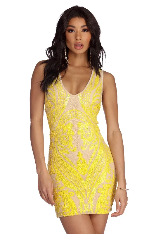 New Arrival Alia Formal Sequin Mini Dress