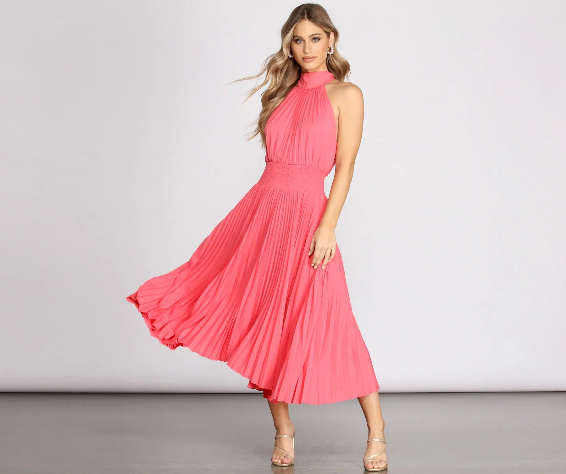 Fantastic Offers Garden Parties Pleated Midi Dress